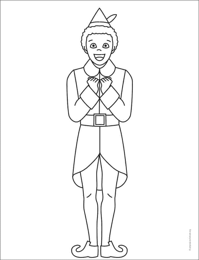 buddy the elf coloring page: free printable sheets for kids